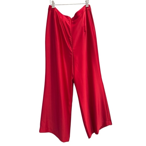 ALEX MARIE Cori Satin Wide Leg High Waist Trousers Crimson NEW Christmas Holiday - Picture 7 of 10